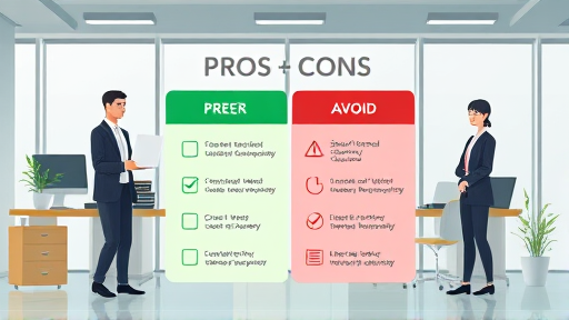 illustration of pros and cons checklist for AI-