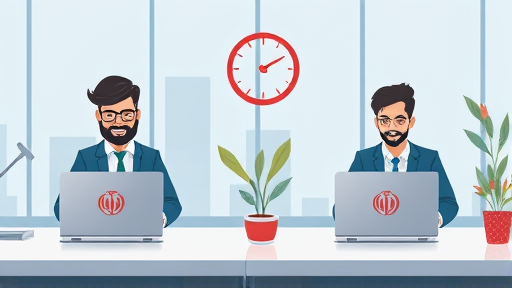 cartoon-style illustration of business owners selecting AI-