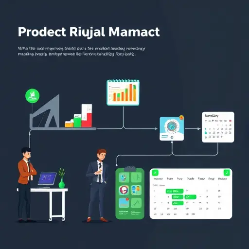 abstract illustration of predictive maintenance pipeline: data ingestion, feature engineering, anomaly detection, RUL estimation, maintenance scheduling calendar, clean infographic style, dark background, green accents, no text