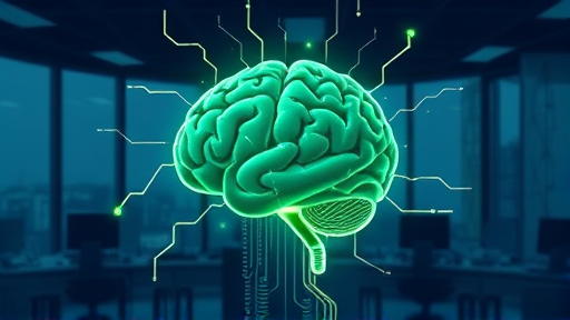 animated illustration of a lightning-fast AI brain with circuitry and green highlights, symbolizing Gemini 2.0 Flash upgrade, clean tech cartoon, no text