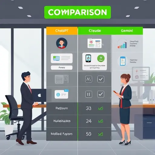animated comparison chart of AI models (ChatGPT, Claude, Gemini)