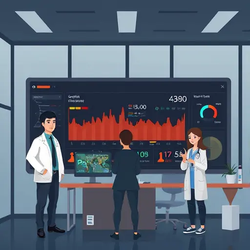 cartoon-style medical alert panel, AI dashboard highlighting critical lab markers (potassium, troponin, ALT/AST)