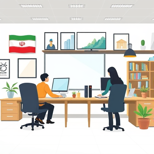 colorful cartoon illustration showing various use cases of AI-generated images: posters, social media, book covers, icons;