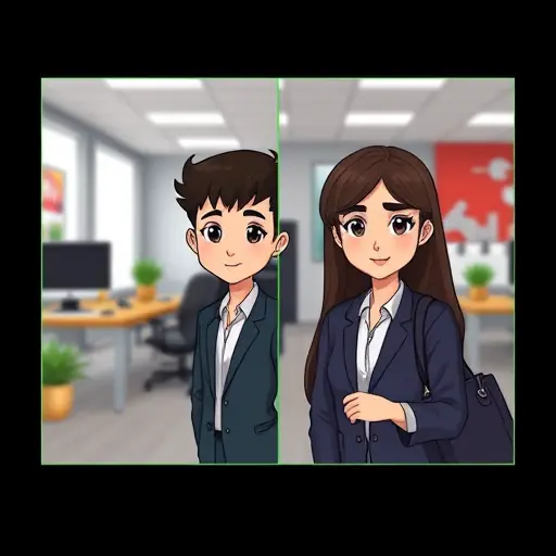 split-screen before/after photo enhancement illustration, left side blurry low-light image, right side sharp noise-