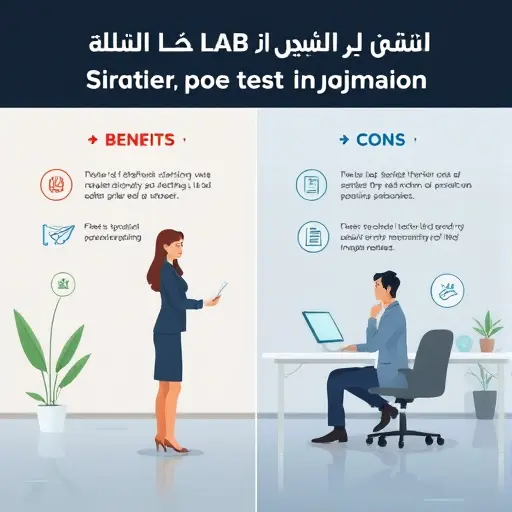 animated infographic of benefits and limitations of AI in lab test interpretation, balanced pros/cons icons, clean minimal style, dark theme, no text