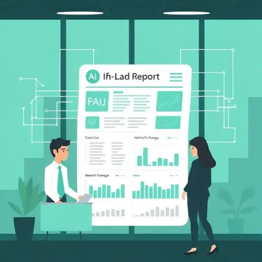 flat illustration of an AI system analyzing a medical lab report PDF, neural network overlay and charts highlighting abnormal ranges, green-