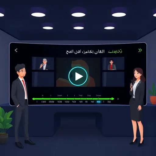 animated UI of an AI video generator: