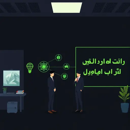 animated illustration of an AI vision-to-text pipeline: