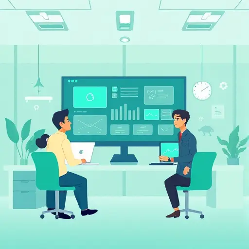 animated commercial video ad creation, AI interface illustrating fast, affordable marketing video production, digital marketing icons, green and blue palette, text-free