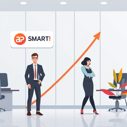 symbolic illustration of brand elevation using smart AI logos, vibrant accent colors, animated upward arrows, no text