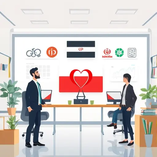 modern animated representation of an AI system personalizing logo designs for different brands, including Iranian-style elements, cartoon style, tech color palette, no text