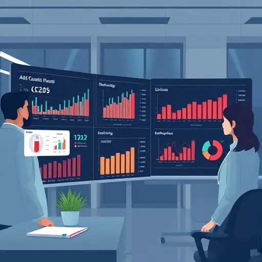animated infographic of AI analyzing blood test data, charts and biomarkers like CBC, hemoglobin, liver enzymes, lipid profile;
