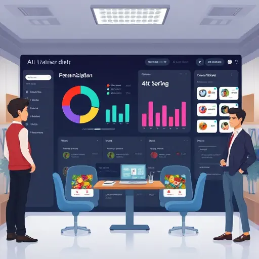 illustration of an AI dashboard generating a personalized diet plan: macro distribution pie chart, calorie target slider, daily meal cards; sleek UI, dark theme, text-free