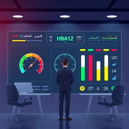 animated blood test panel illustration, gauges for HbA1c, lipids, liver enzymes, color-