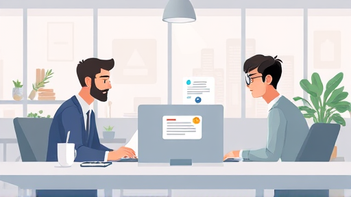 's Gemini, animated characters and abstract tech elements, focus on productivity and ease of use, no text