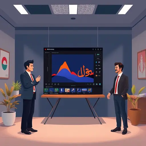 cartoon-style illustration showing an AI-(camera angles, lighting, text rendering)