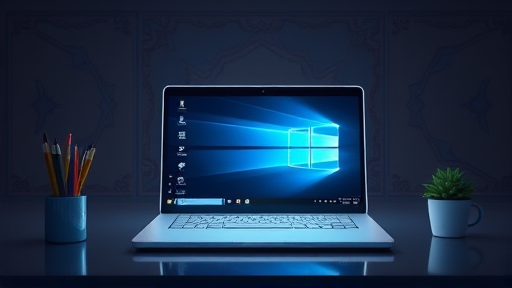 conceptual illustration of artificial intelligence software operating on Windows 10