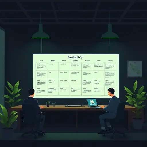 animated Eisenhower matrix board on a dark-