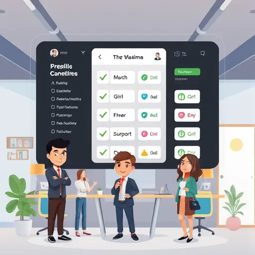 cartoon style checklist and AI suggestion cards on a dark UI, green accent highlights, baby name tags labeled “girl”, “boy”, “unisex”