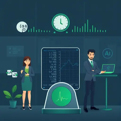 illustration of a smart weight loss plan: scale, dumbbells, heart rate graph, AI icons, dark background, green accents, clean, text-free