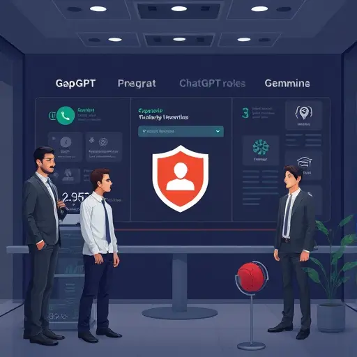 clean illustration of an Iranian AI platform interface (GapGPT)
