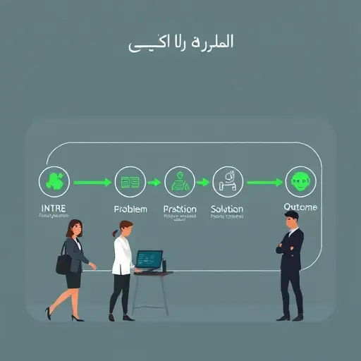 storytelling flow diagram for presentations (intro, problem, solution, outcome)
