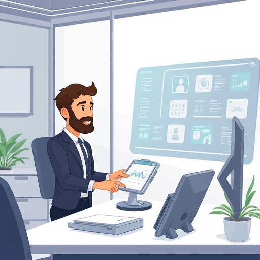 animated digital teacher working on an AI-