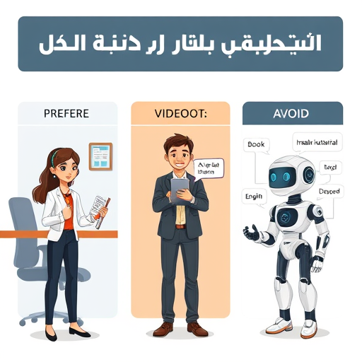 cartoon infographic comparing books, video tutorials, and an animated AI chatbot (each as separate panels), highlighting benefits of interactive AI explanation, clean, text-free