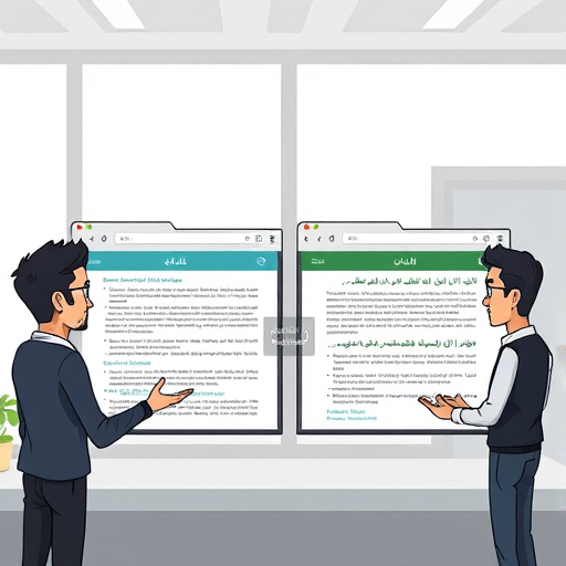 cartoon style illustration of two browser tabs: one with OpenAI's English API docs and another with GapGPT'