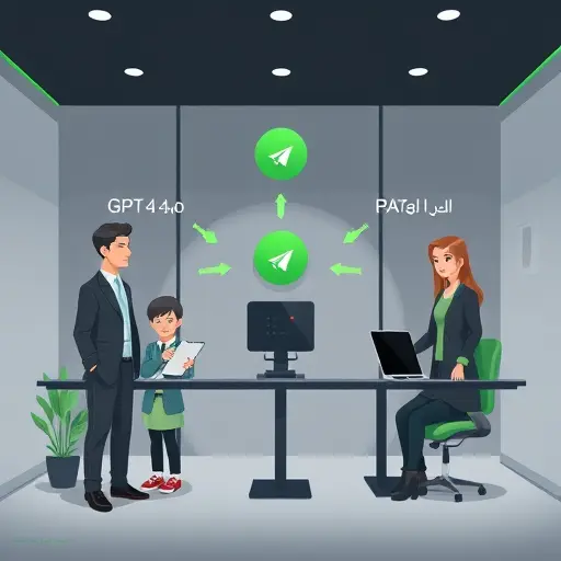 animated orchestration of a Telegram bot routing messages to GPT-4o, Claude 3.5 Sonnet, and Gemini 2.0#94d3a2