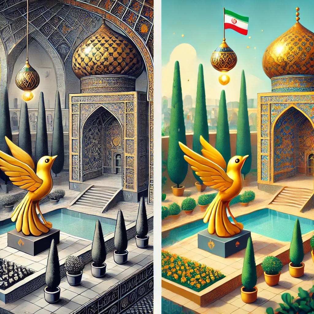 side-by-side comparison of two AI-generated images: