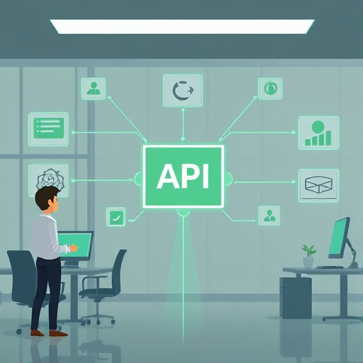 abstract API integration concept, code blocks flowing through a single central pipeline, branching out to icons for ChatGPT, Claude, Gemini;
