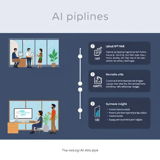 step-by-step illustration of AI pipeline: upload PDF/