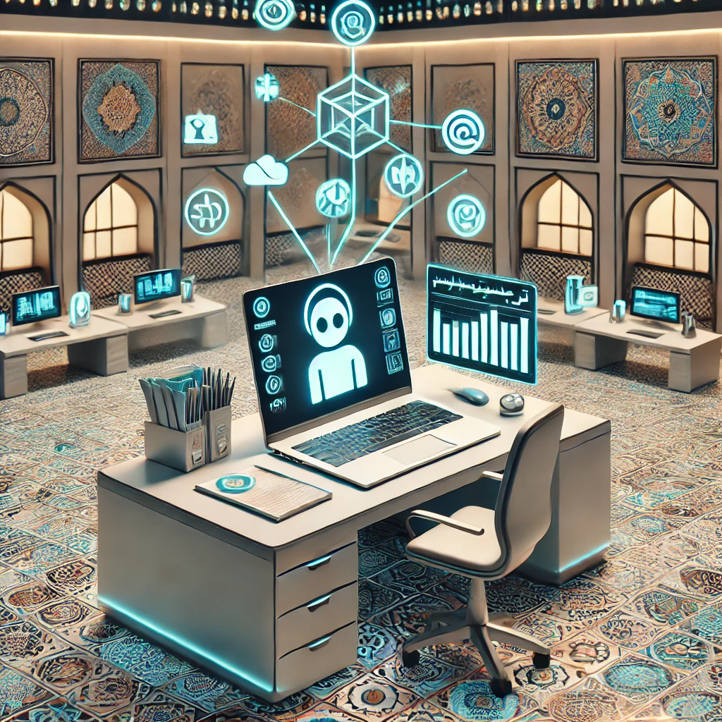 (writing, image creation, translation), neat icons, high-tech style, no text