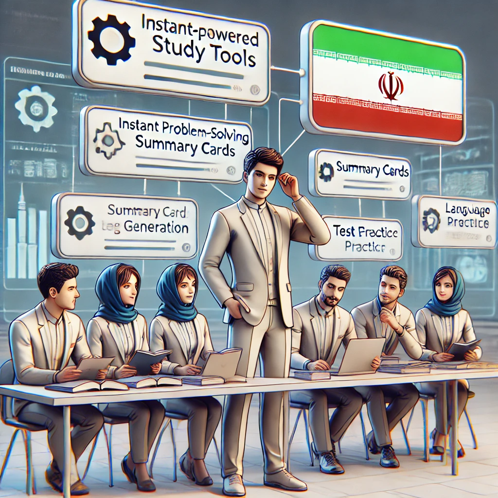 animated illustration showing students using multiple AI-