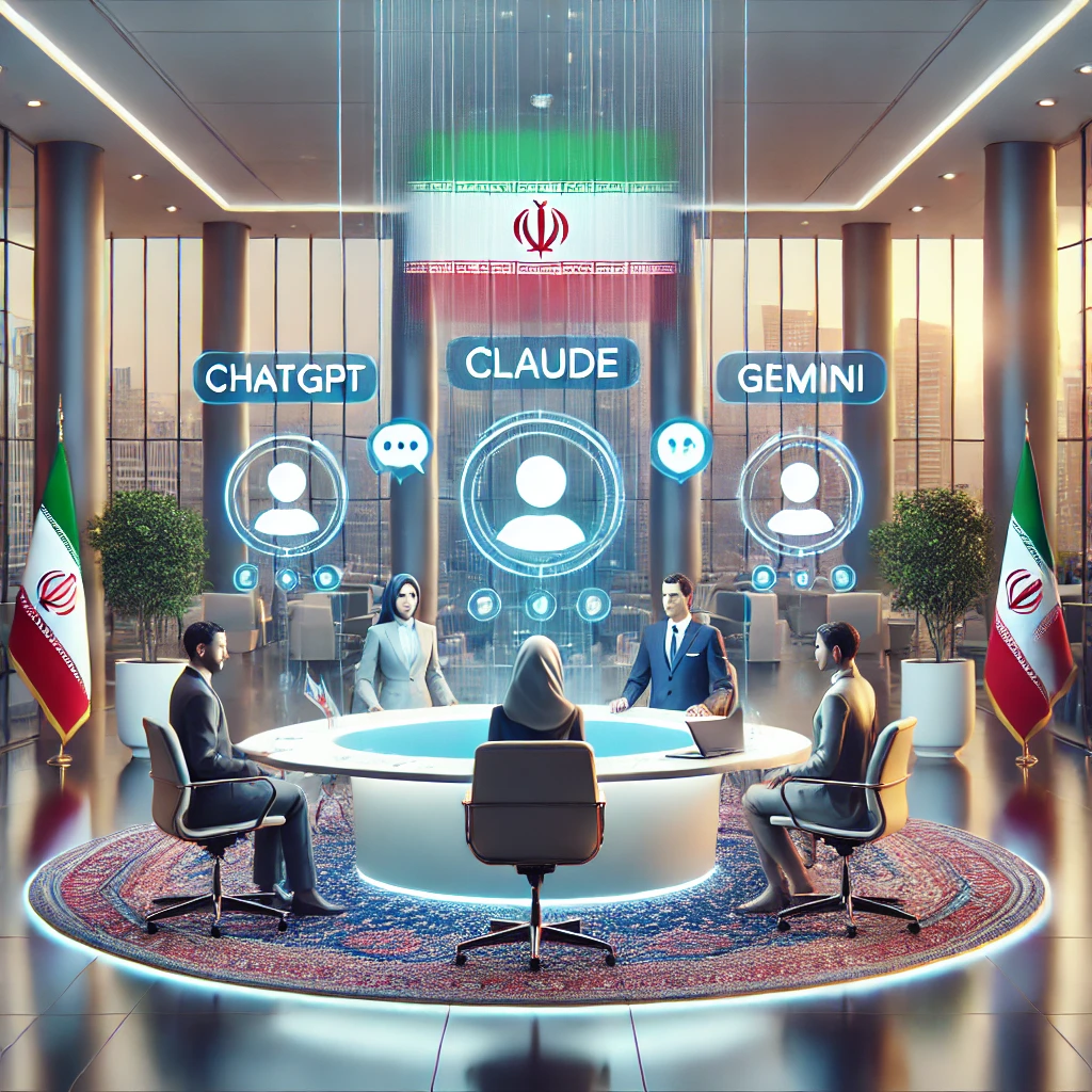 modern animated dashboard interface, selection of different AI bots (ChatGPT, Claude, Gemini)