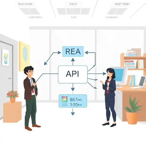 diagram of AI API integration in a web application, client-server-