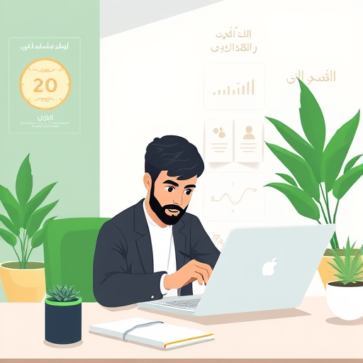 modern illustration of a student writing a research proposal using an AI-