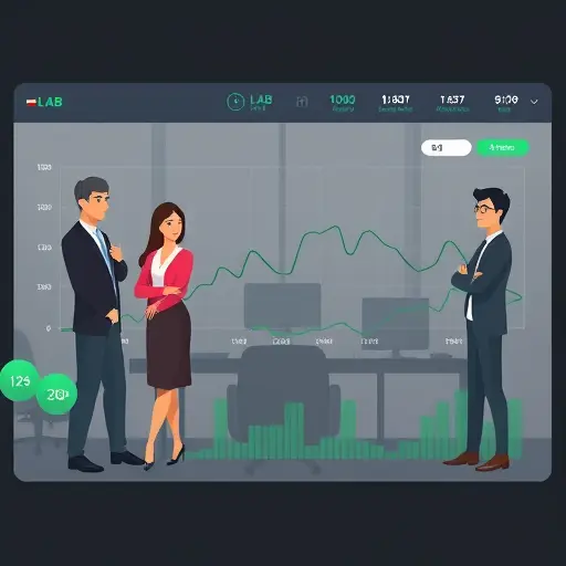 animated line chart of lab values over months (HbA1c, LDL, CRP, Creatinine), calendar icons, dark UI with green accents, text-