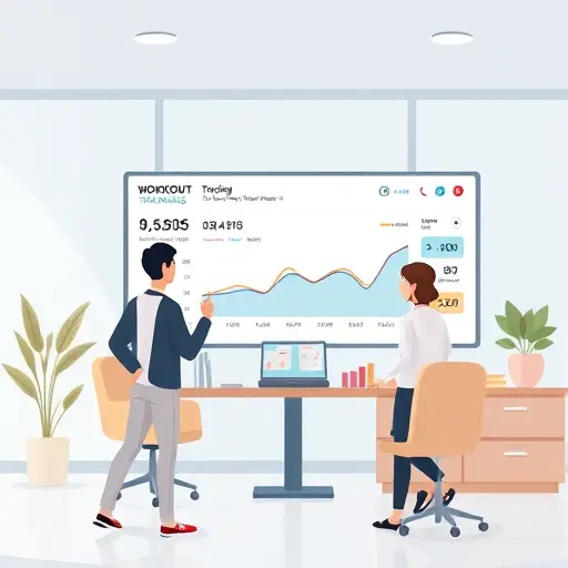 animated dashboard illustrating workout tracking: