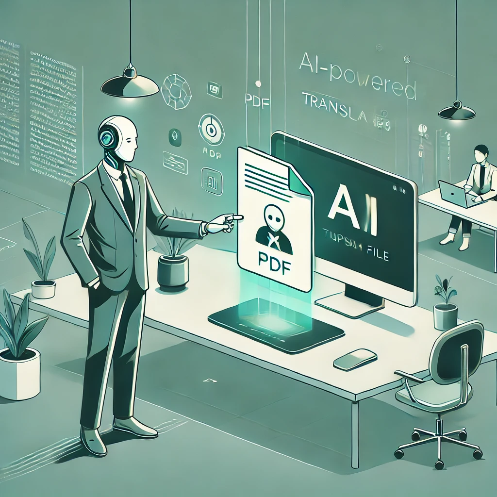 animated illustration showing a user uploading a PDF file to an AI-