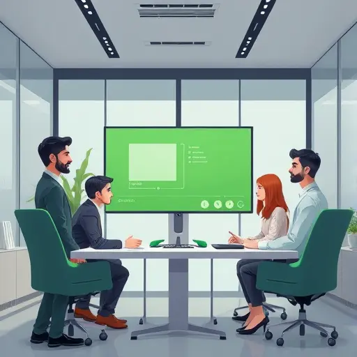 illustration of advanced AI video editing features: noise reduction, smart dubbing, automated subtitles, abstract UI controls, green accent, text-free