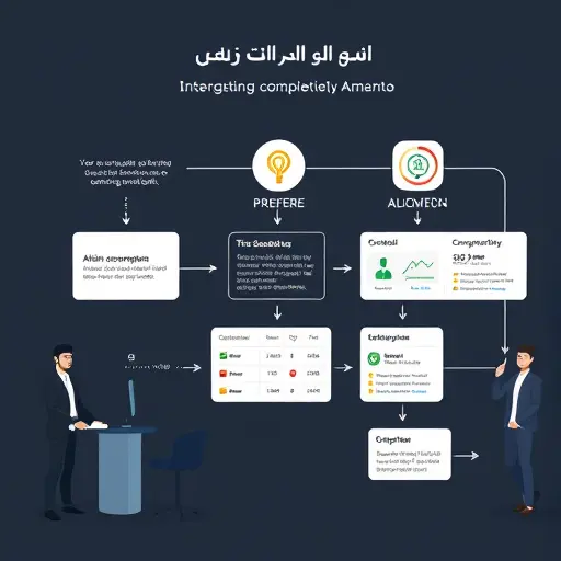animated flowchart of AI-assisted decision-making, from prompt to comparison table to final recommendation, sleek dark UI, text-free