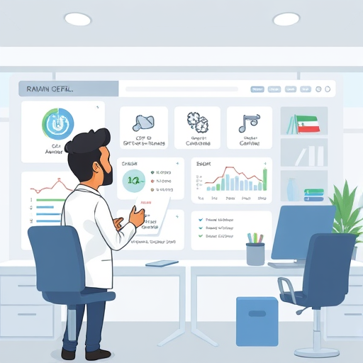 cartoon-style dashboard illustration showing a researcher choosing between different AI models (GPT, Claude, Gemini)