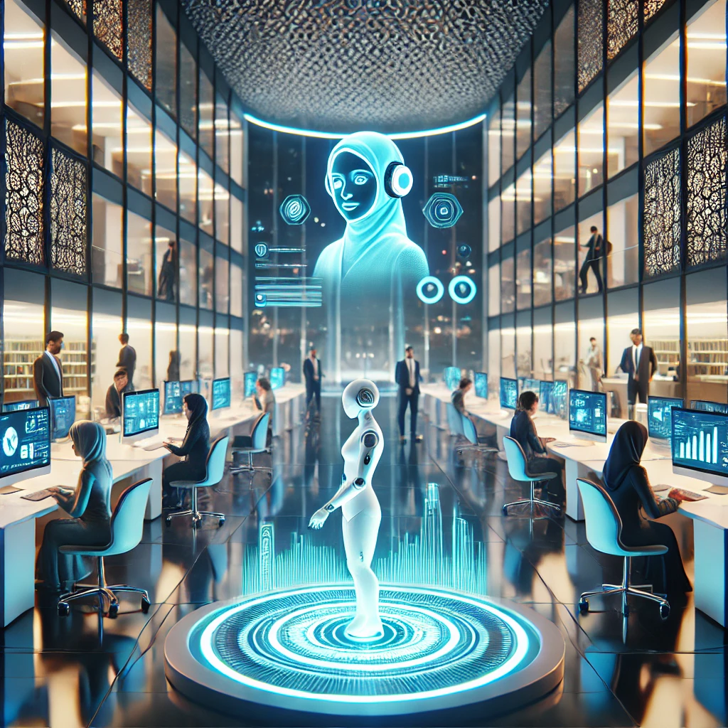 modern, animated AI assistant with premium features, glowing effect, advanced UI dashboard, no text, futuristic colors