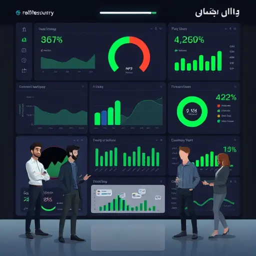 abstract visualization of survey analytics dashboard with sentiment heatmaps, NPS gauges, and clustered feedback bubbles, clean dark theme, green highlights, text-free