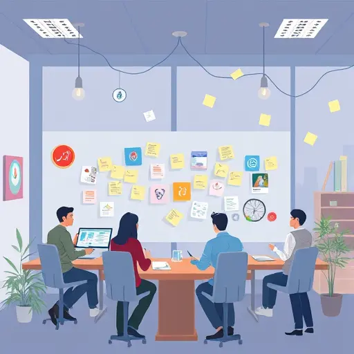 illustrated brainstorming scene for AI-