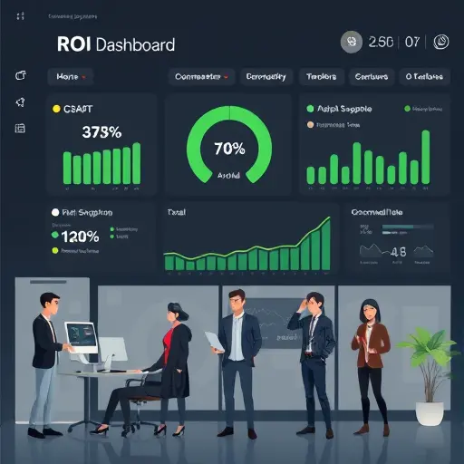abstract ROI dashboard for customer support showing CSAT, response time reduction, and automation rate, minimalist dark UI, green accents, clean infographic style, no text