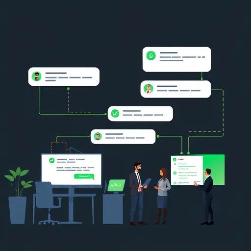 dark themed illustration of an AI chatbot pipeline: LLM core, API integration nodes, and a chat UI with message bubbles;(#94d3a2), text-