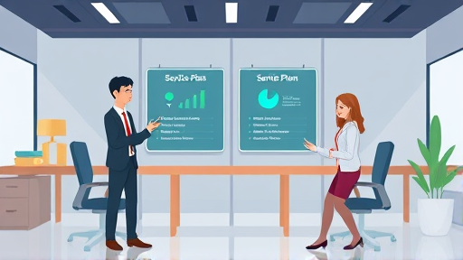 modern AI interface illustration, clean animated design, technology concept art contrasting two service plans, minimalist, text-free